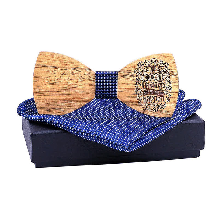 Juego de 2 pajaritas de madera con diseño de proverbios para hombre