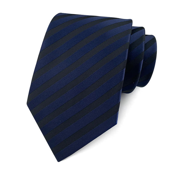 Corbata de rayas de cuadros de alta densidad variada para hombre 