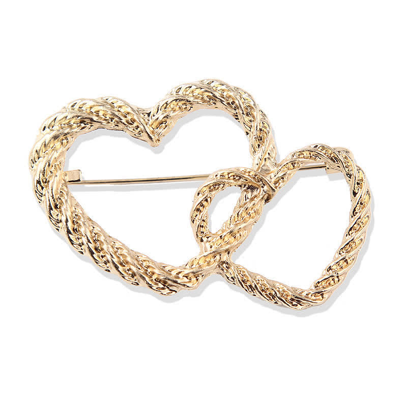 Broche de mujer de corazón a corazón con doble amor