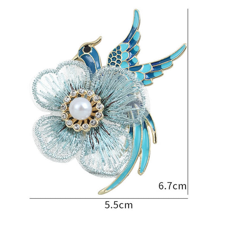 Broche de ave fénix bordada para mujer