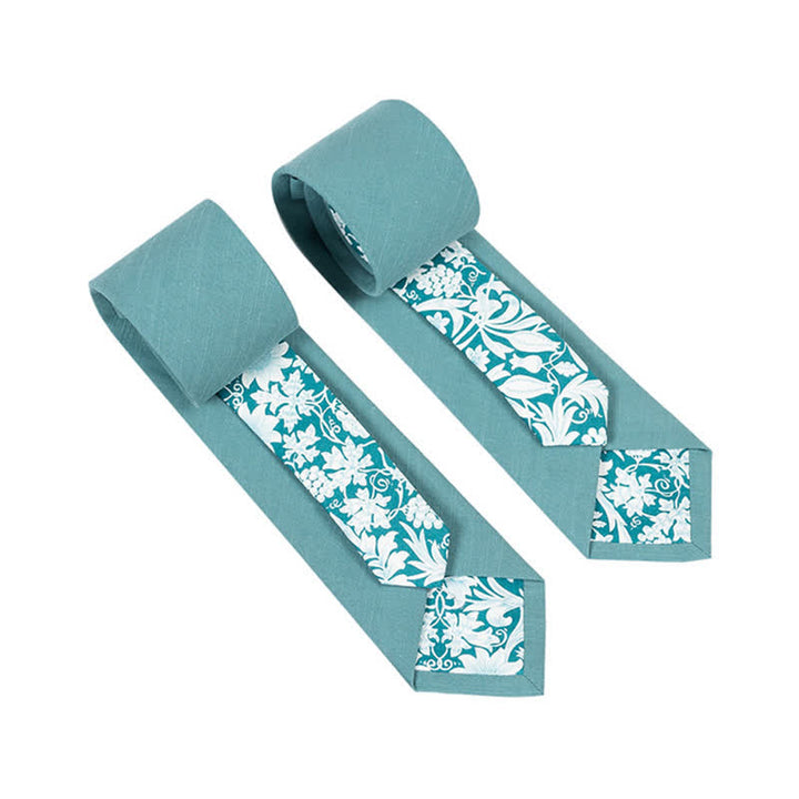 Corbata de hombre con diseño de patchwork floral y cuadros escoceses