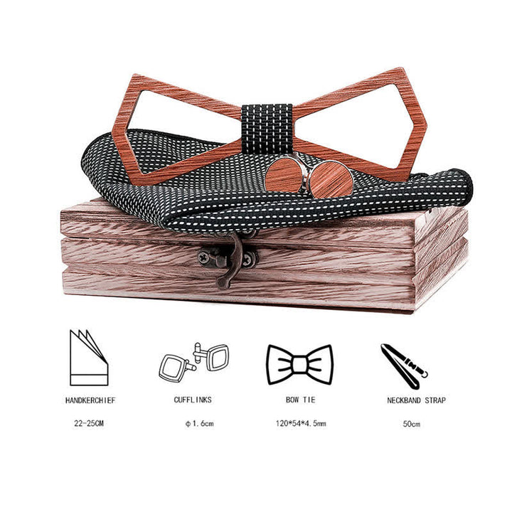 Juego de 3 pajaritas de madera con diseño tallado hueco para hombre