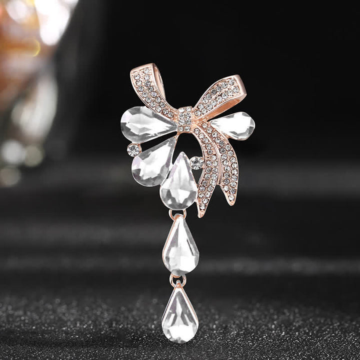 Broche con lazo en forma de lágrima para mujer