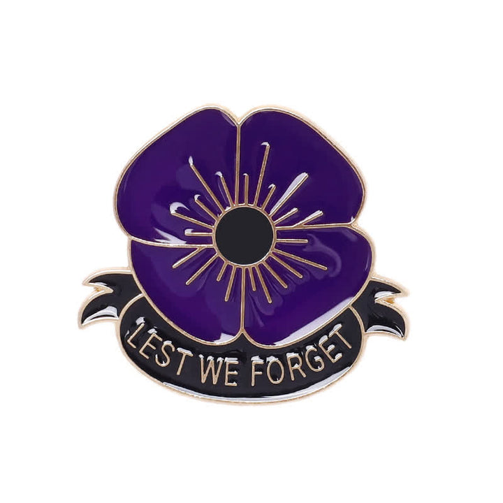 Broche unisex de 3 piezas con la frase Lest We Forget Poppy