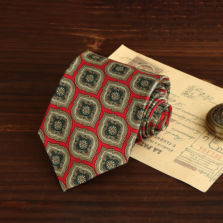 Corbata con medallón rojo y verde de chile para hombre