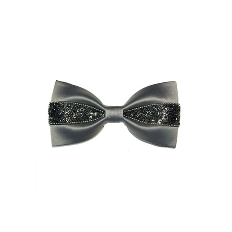 Pajarita de metal de lujo para hombre - Gris - image 1