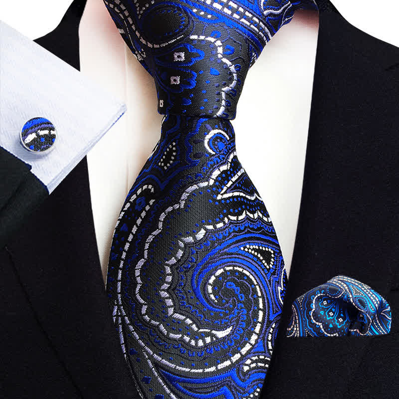 Conjunto de 3 corbatas clásicas con estampado floral de cachemira para hombre