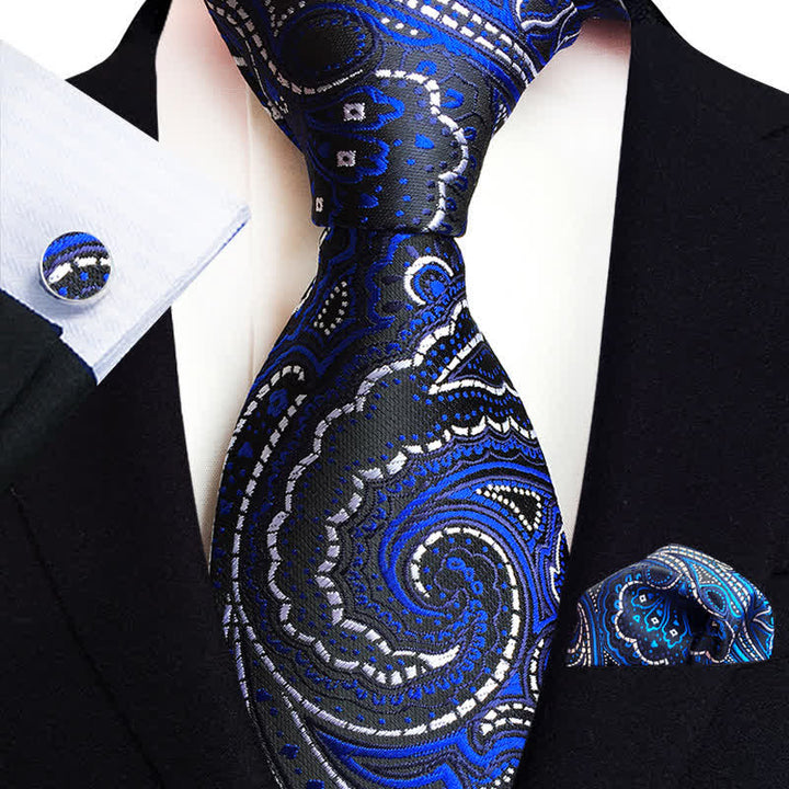 Conjunto de 3 corbatas clásicas con estampado floral de cachemira para hombre