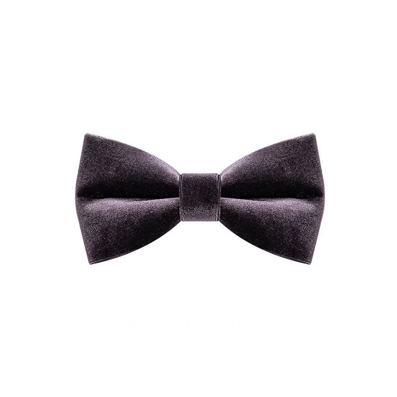 Pajarita de terciopelo de color morado oscuro liso para hombre