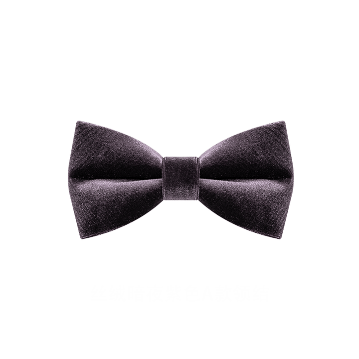 Pajarita de terciopelo de color morado oscuro liso para hombre