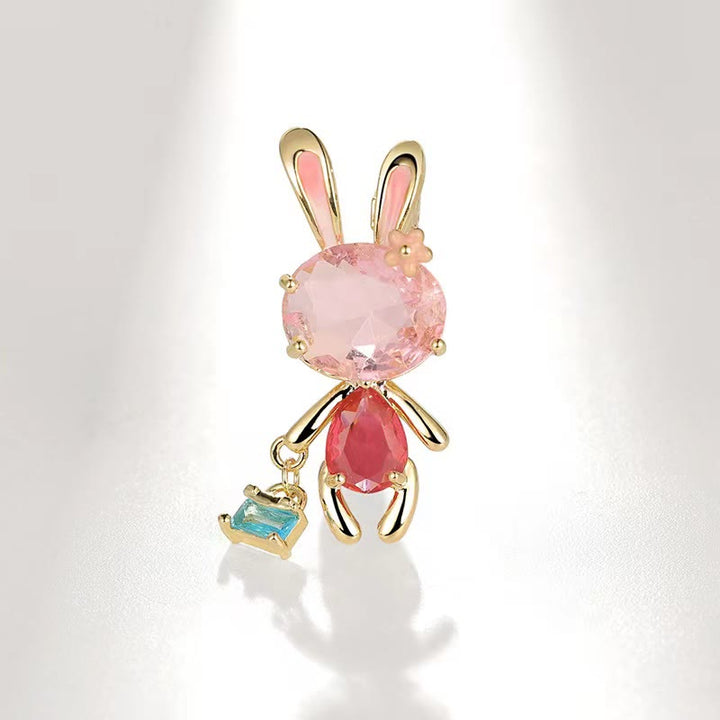 Broche de conejito rosa para mujer