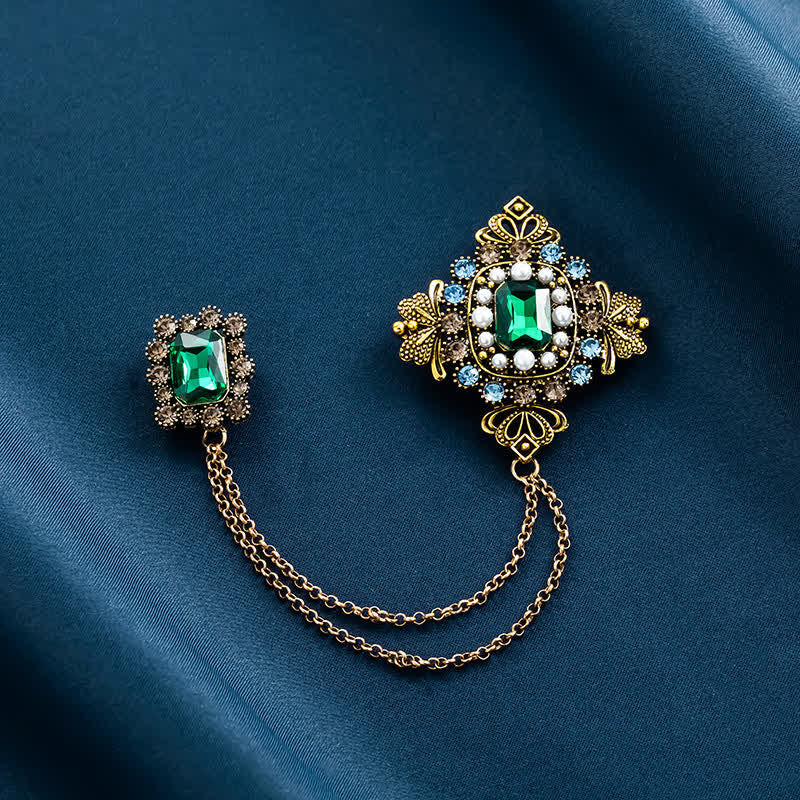 Broche de cadena barroco de palacio para mujer