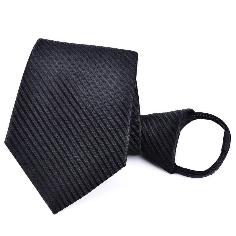 Corbata de negocios con cremallera y rayas a cuadros para hombre