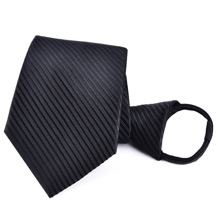 Corbata de negocios con cremallera y rayas a cuadros para hombre