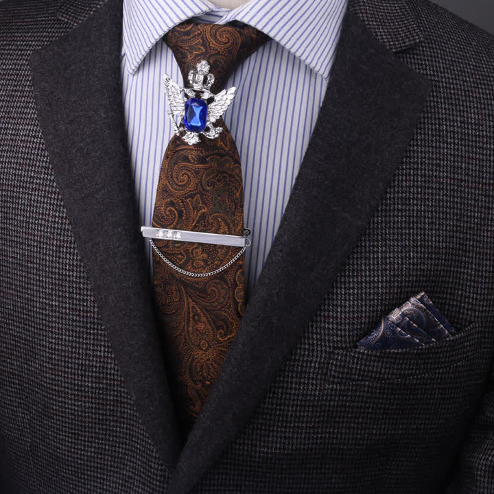 Corbata con hebilla estilo retro real para hombre