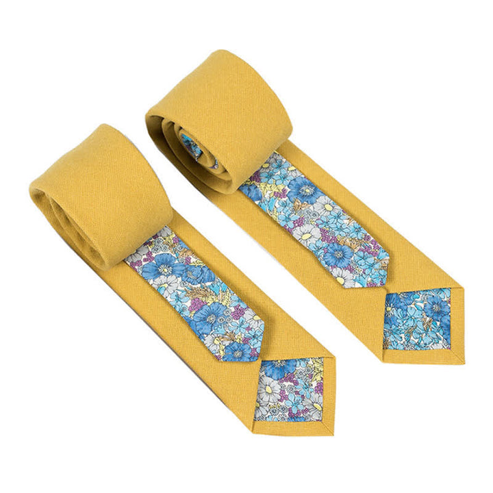Corbata de hombre con diseño de patchwork floral y cuadros escoceses