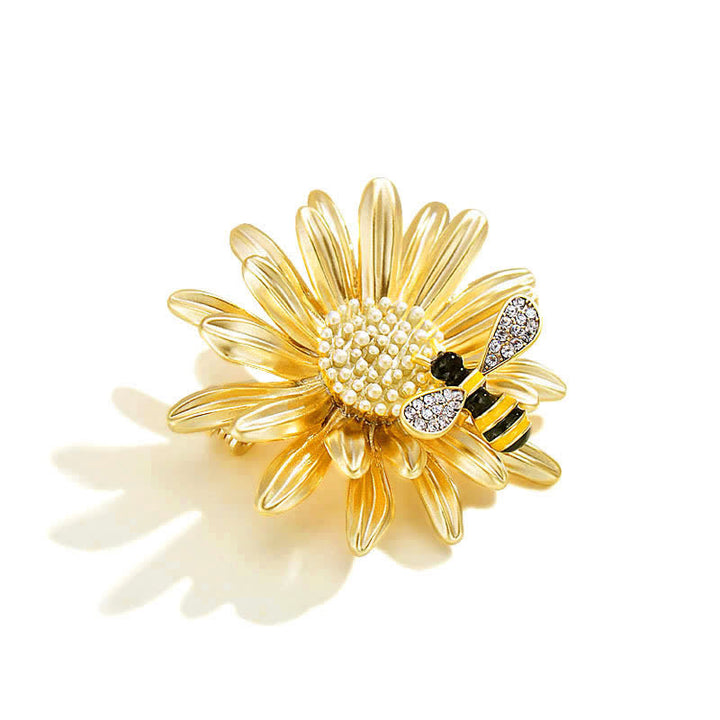 Broche de abeja y girasol dulce para mujer