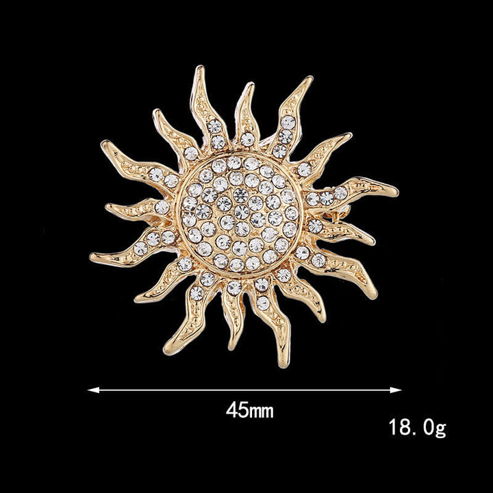 Broche de diamantes de imitación con forma de sol brillante para hombre