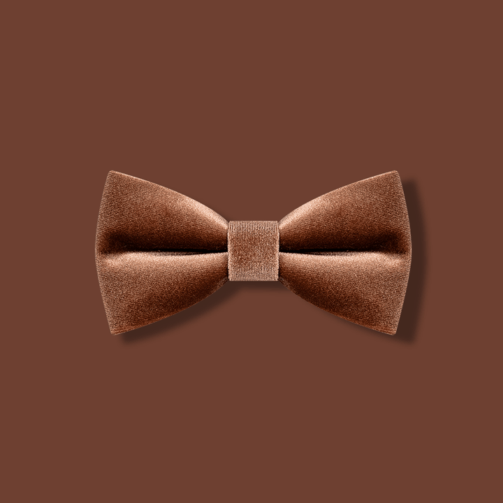 Pajarita de terciopelo color marrón caramelo para hombre
