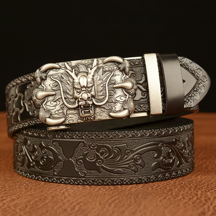 Cinturón de cuero con garra de dragón poderosa para hombre