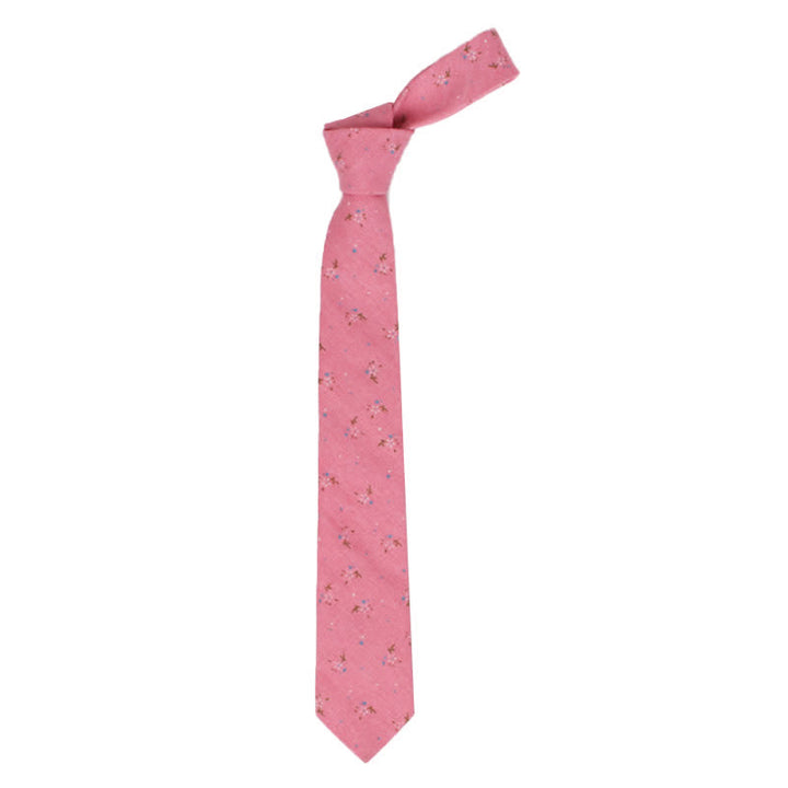 Corbata fina elegante con diseño floral para hombre