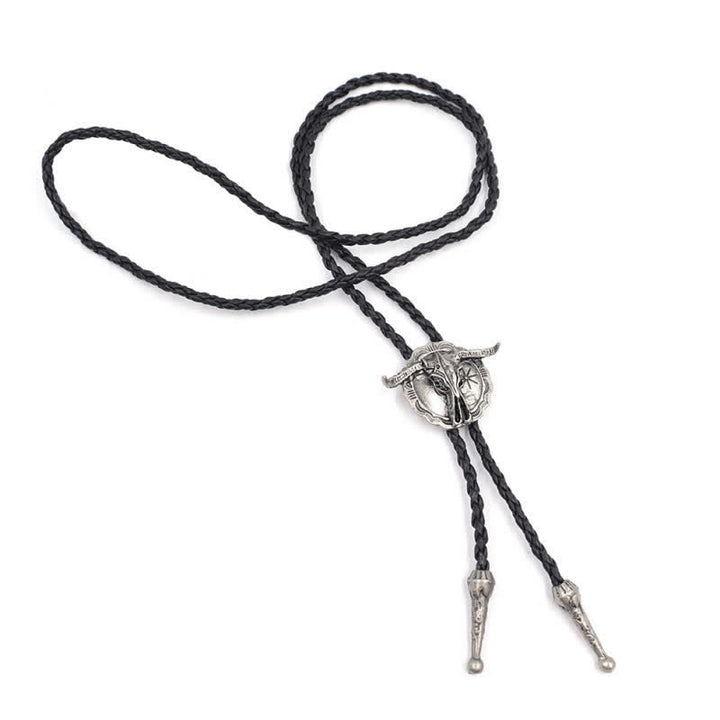 Corbata de bolo con cabeza de toro de rodeo del lejano oeste