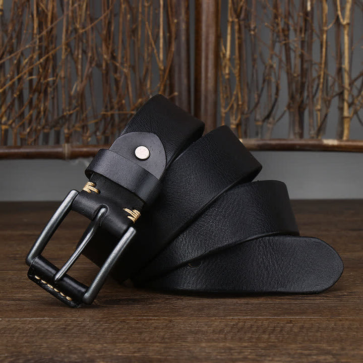 Cinturón de cuero vaquero brillante retro con estilo para hombre