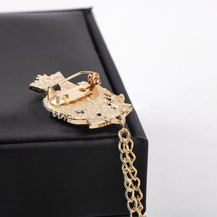 Broche de cadena con ancla con corona real para hombre