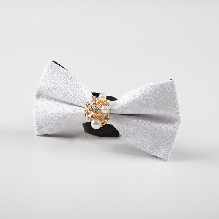 Pajarita de esmoquin formal con perlas para hombre