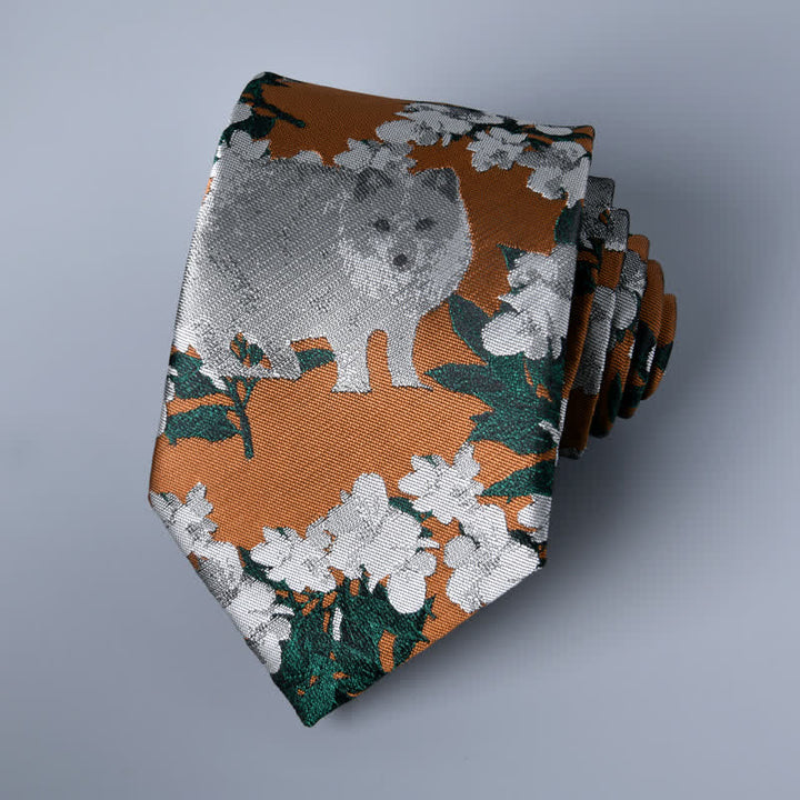 Corbata botánica con diseño de lobo novedoso para hombre de Tawny & Gray