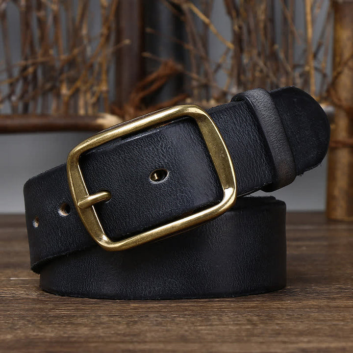 Cinturón elegante de cuero agrietado y desgastado para hombre