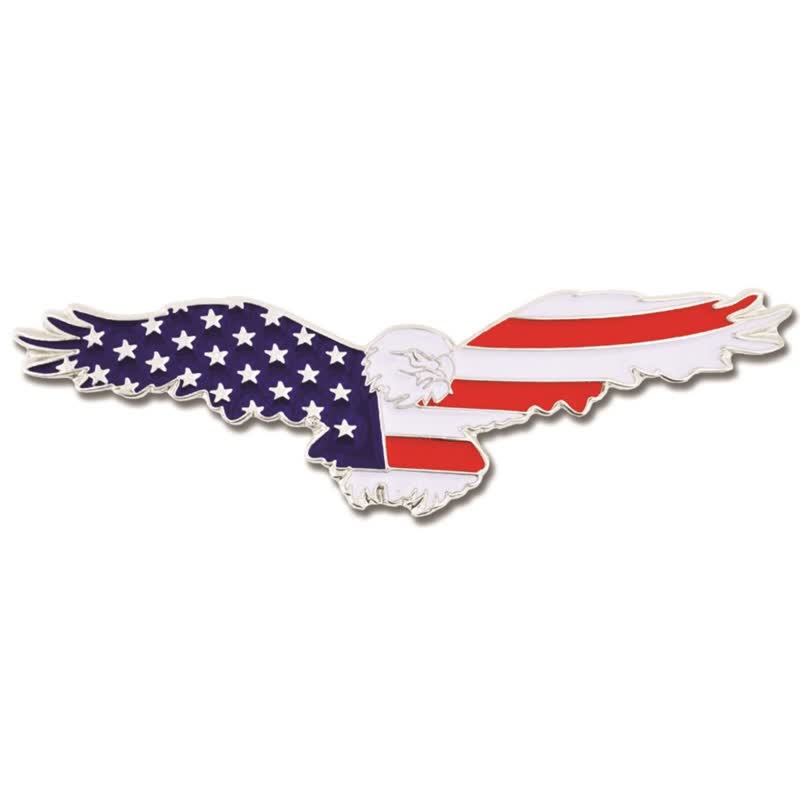 Broche de buitre con bandera estadounidense esmaltada para hombre