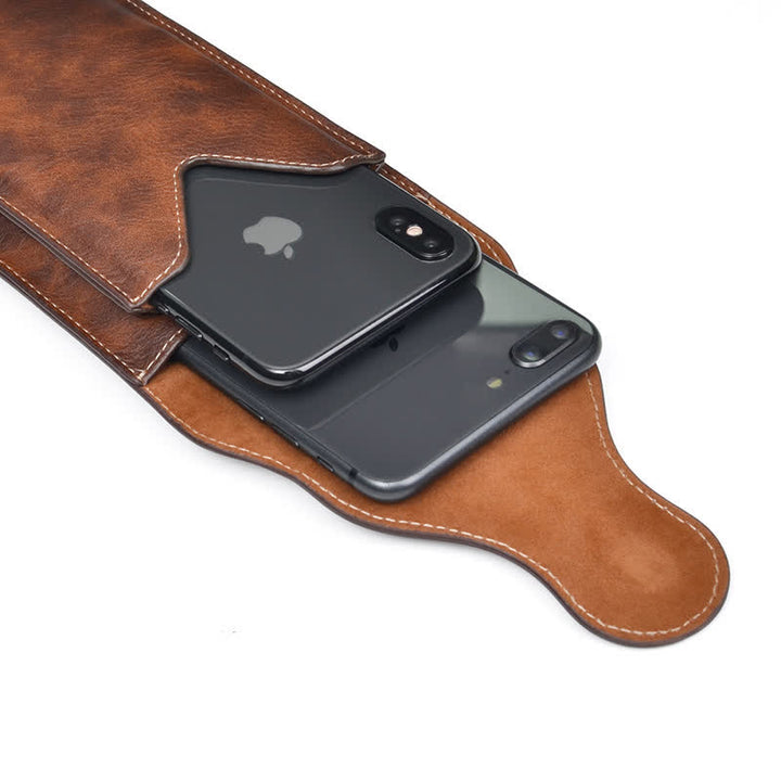 Estuche para teléfono móvil con clip magnético de doble capa y cinturón