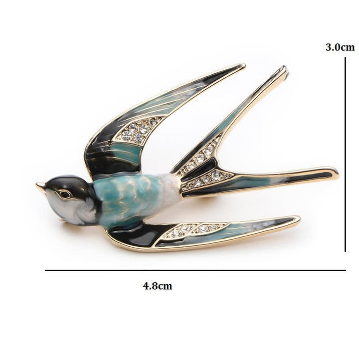 Broche de golondrina esmaltado para mujer