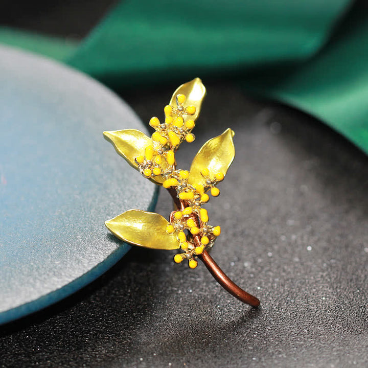 Broche de hojas y ramas de Fragrans para mujer