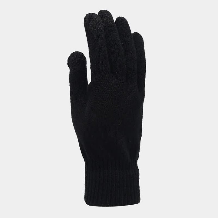 Conjunto de 3 guantes y bufanda unisex de sarga de color sólido