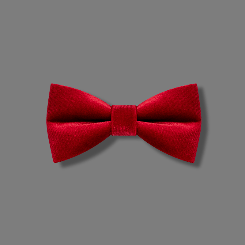 Pajarita de terciopelo de color rojo brillante y liso para hombre