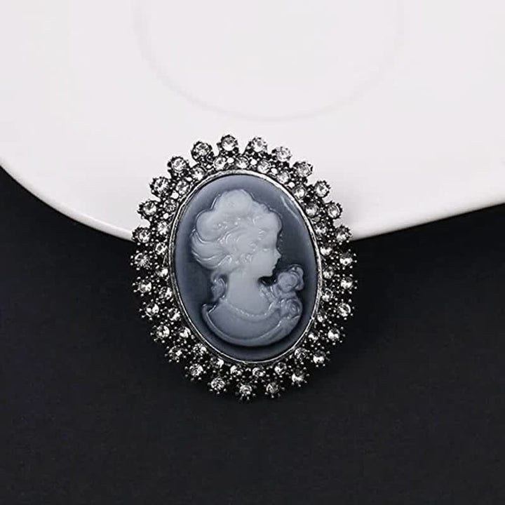 Broche victoriano de belleza con camafeo ovalado para mujer