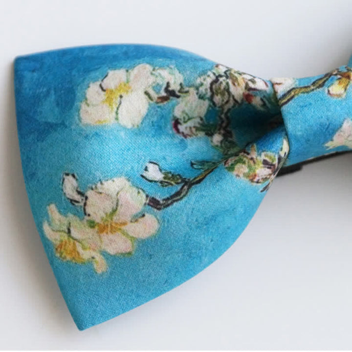 Pajarita con diseño de árbol de almendro en flor para hombre
