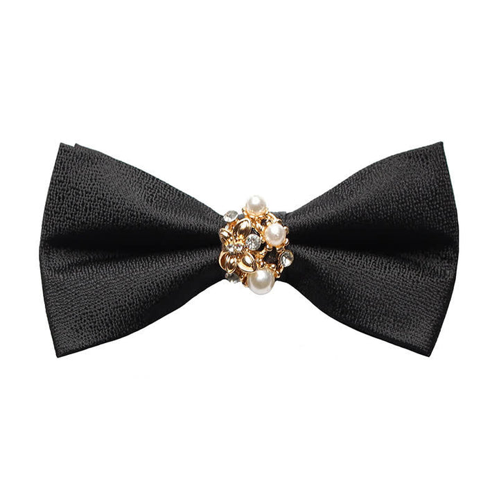 Pajarita de esmoquin formal con perlas para hombre