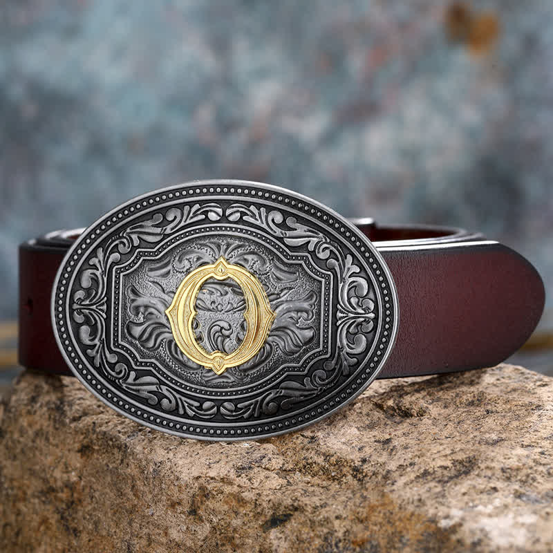 Cinturón de cuero unisex con hebilla y relieve de letras iniciales de hip hop, ideal para hacer uno mismo