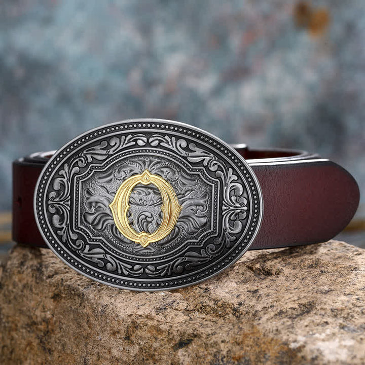 Cinturón de cuero unisex con hebilla y relieve de letras iniciales de hip hop, ideal para hacer uno mismo