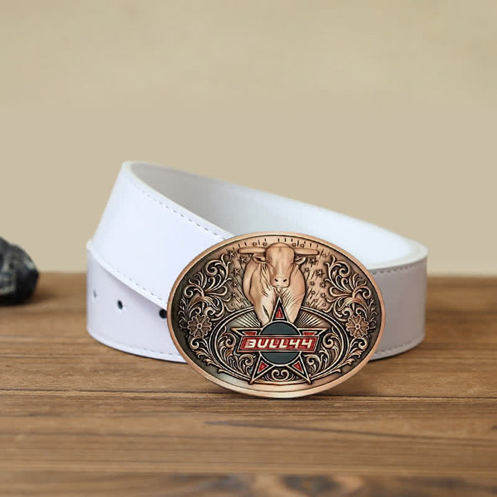 Cinturón de cuero con hebilla para hombre, con portacervezas creativo, hecho a mano, con forma de toro furioso