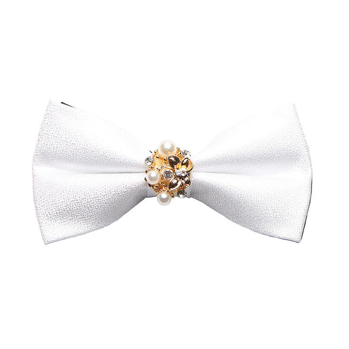Pajarita de esmoquin formal con perlas para hombre