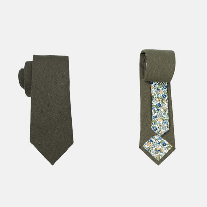 Corbata de hombre con diseño de patchwork floral y cuadros escoceses