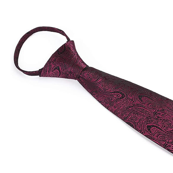 Corbata informal con cremallera y estampado de cachemira para hombre