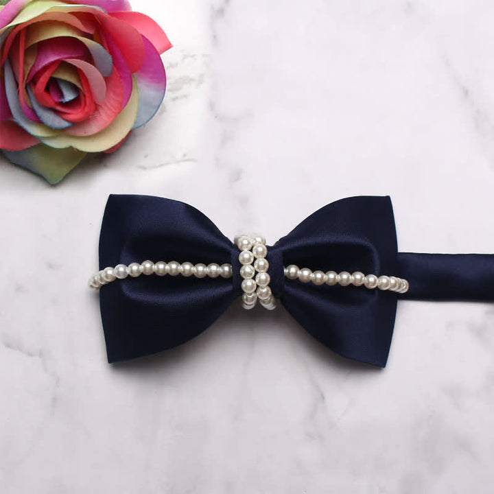 Pajarita con cadena y decoración de perlas para hombre