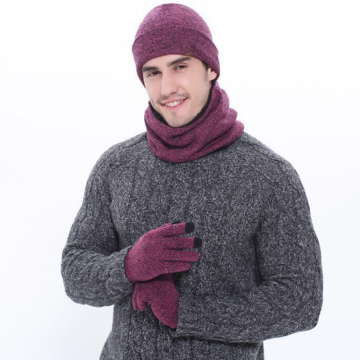 Juego de 3 gorros, bufandas y guantes para pantalla táctil
