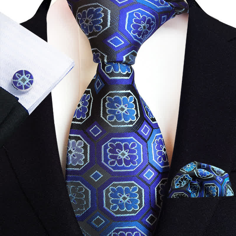 Conjunto de 3 corbatas clásicas con estampado floral de cachemira para hombre