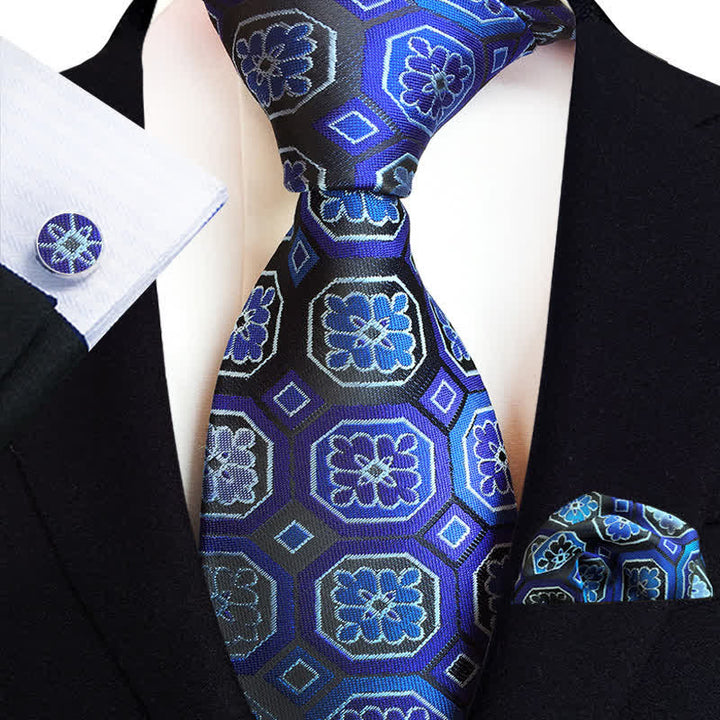 Conjunto de 3 corbatas clásicas con estampado floral de cachemira para hombre